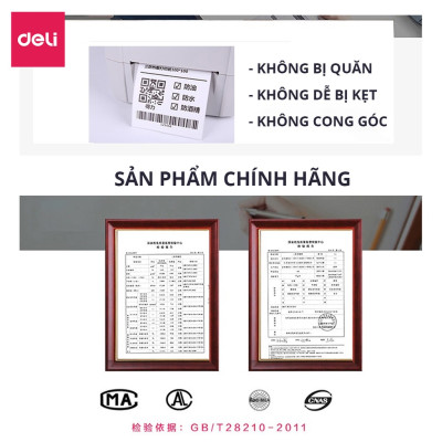 Giấy Decal Nhiệt In Nhãn, Minicode, Đơn Hàng TMĐT Deli -  Cuộn 325 Tờ 10x15cm - Dùng Cho Bill, Mã Vạch, Hóa Đơn, Livestream, Kinh Doanh Online - Không Phai Mực - Hàng Chính Hãng - 12308