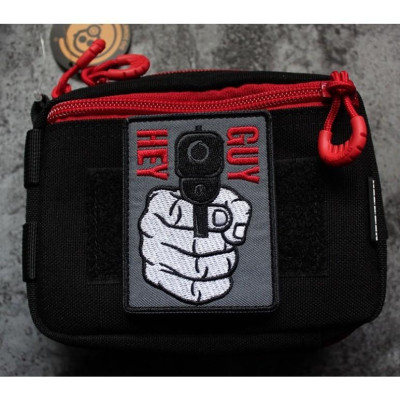 Patch_velcro HEY GUY tay cầm Gun dán quần áo_ba lô túi xách