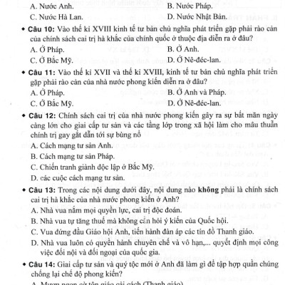 Bộ Đề Kiểm Tra Trắc Nghiệm Và Tự Luận Lịch Sử 11 (Dùng Chung Cho Các Bộ SGK Hiện Hành) _HA