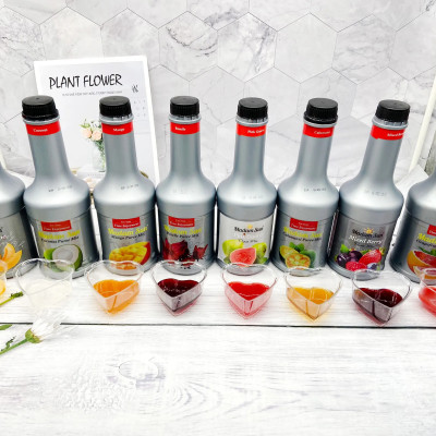 Mứt trái cây pha chế Madamsun vị Bưởi Hồng (Grapefruit Puree Mix) chai 1L - Hàng nhập khẩu Malaysia