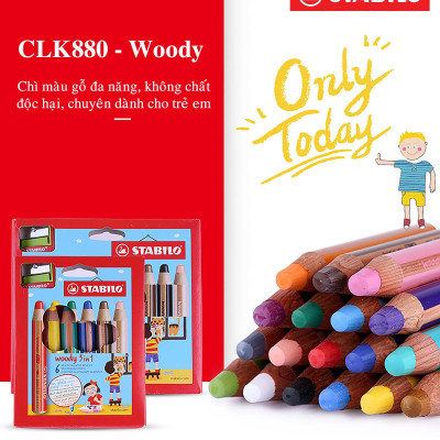 Bộ Bút Chì Màu Stabilo Woody 3-in-1 CLK880-6C