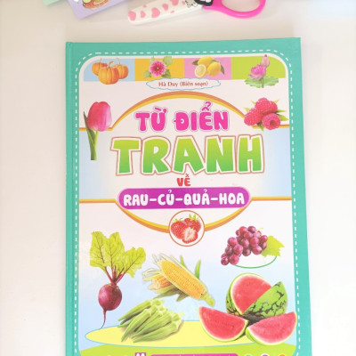 Sách - Combo 2 cuốn Từ Điển Tranh ( Động vật - b135 + Rau củ hoa quả - b65) Song ngữ Anh Việt - ndbooks