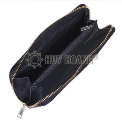 Ví nữ da đà điểu Huy Hoàng 1 khóa đại màu đen HC3454