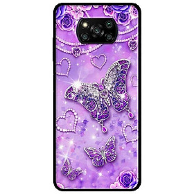 Ốp lưng dành cho Xiaomi Poco X3 mẫu Bướm Hoa Xanh