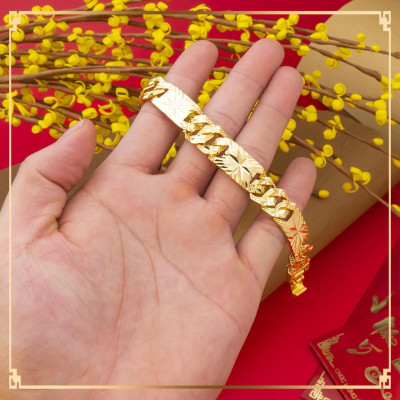 Lắc Tay Nam Thời Trang 2020 Mạ Vàng 18K + TẶNG LÁ BỒ ĐỀ MAY MẮN TÀI LỘC ĐỂ VÍ ĐIỆN THOẠI