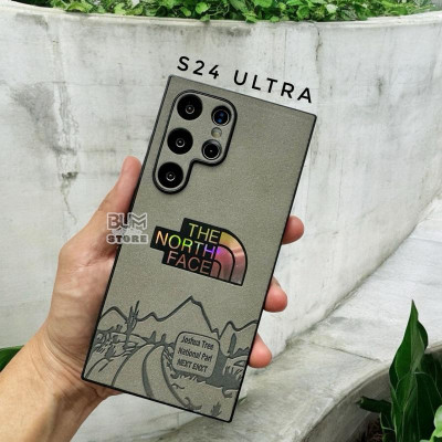 Ốp Lưng Cho Samsung S24 Ultra / S23 Ultra / S22 Ultra TPU Lưng Da Lộn In Lazer NORTH