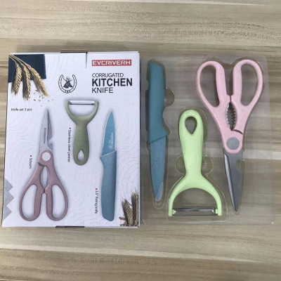 Bộ dao kéo 6 món lúa mạch sắc bén - Set dao lúa mạch 6 món Everrich Kitchen