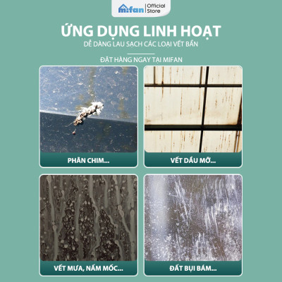 Bộ Lau Kính 2 Mặt Nam Châm Thông Minh MIFAN - Làm sạch cửa kiếng hai mặt nhà cao tầng chung cư - Nút điều chỉnh lực hút - Hàng chính hãng