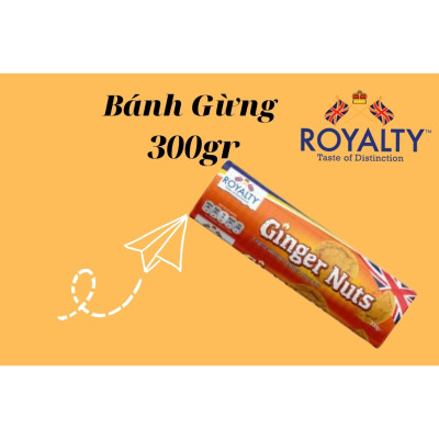 Bánh quy gừng Ginger Nuts Royalty Ăn Kiêng Healthy cho người ăn chay,Giảm Cân - 300G
