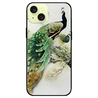 Ốp lưng dành cho Iphone 15 - Iphone 15 Plus - Iphone 15 Pro - Iphone 15 Pro Max - Chim Công Hoa Trắng - Hàng Chính Hãng