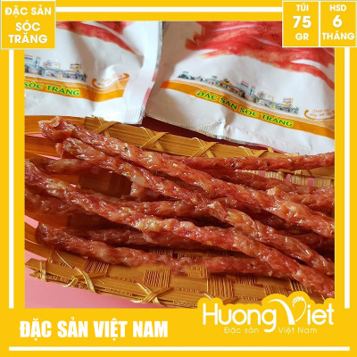 Đặc Sản Sóc Trăng - Lạp Xưởng Ăn Liền Tân Huê Viên Túi 75G, Lạp Xưởng Ăn Ngay Không Cần Chế Biến, Lạp Xưởng Sóc Trăng, Ăn Vặt Sài Gòn