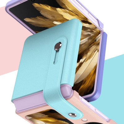 Ốp lưng đai đeo hand trap chống sốc cho Oppo Find N3 Flip hiệu HOTCASE Wristband Stand Phone Case - chất liệu cao cấp, thiết kế thời trang sang trọng có đai đeo tay an toàn - Hàng nhập khẩu