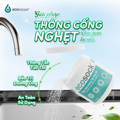 Bột Thông Tắc Cống, Đường Ống - EcoSock Hộp 0.5Kg - Hàng Chính Hãng Từ Mỹ