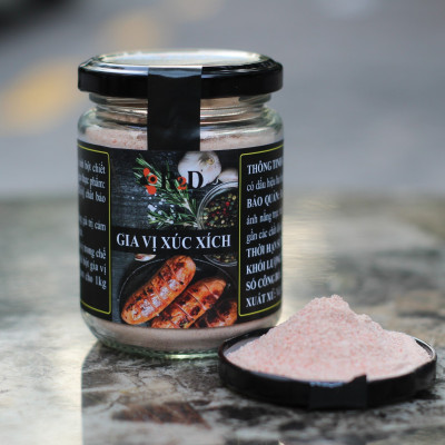 Gia Vị Xúc Xích hũ 200g chính hãng R2D thành phần hữu cơ dùng làm nguyên liệu chế biến xúc xích ngon đúng chất