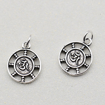 Combo 3 cái charm bạc hình bánh lái chữ phúc treo - Ngọc Quý Gemstones