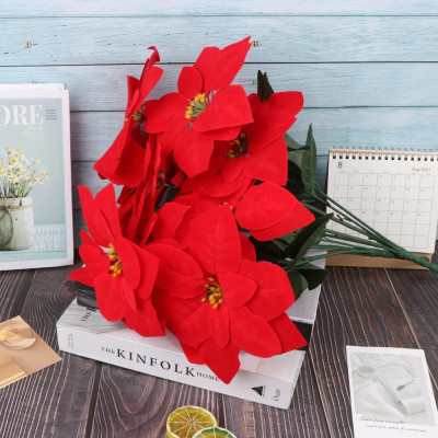 Chậu cây hoa trạng nguyên giả - cao 50cm - 4 bông - Cây giả, hoa lụa trang trí nhà cửa