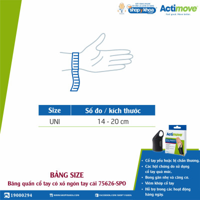 Băng quấn cổ tay có xỏ ngón tay cái 75626-SPO Actimove Wrist Support