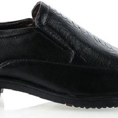 Giày nam Huy Hoàng da bò vân đà điểu màu đen HT7795