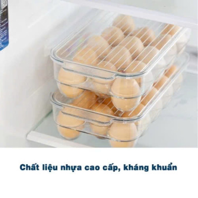 Bộ Khay Đựng Trứng 14 Quả Sang Trọng Có Nắp Đậy , Lòng Sâu - Hàng Chính Hãng Inochi ( Tặng kèm khăn lau pakasa)