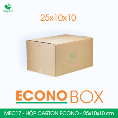 MEC17 - 25x10x10 cm - Combo 60 thùng hộp carton trơn siêu tiết kiệm ECONO