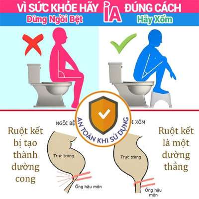 Ghế kê chân Toilet, ghế kê chân chống táo bón SongLongPlasticHD