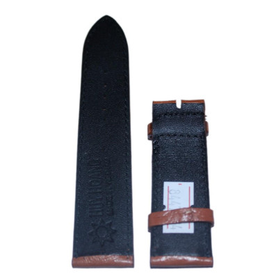 HT8447 - Dây đồng hồ Huy Hoàng da đà điểu da bụng size 22, 24, 26 màu nâu đỏ