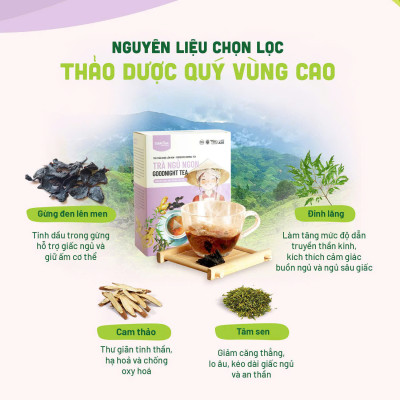 Trà Ngủ Ngon Dalahouse Hộp 50g - Thanh Nhiệt, Mát Gan, Cải Thiện Giấc Ngủ, Tốt Cho Tim Mạch, Giảm Cân, Eatclean, Healthy