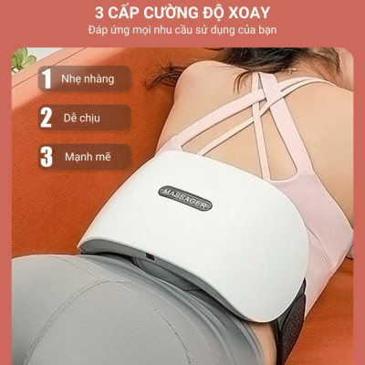 Đai massage, máy massage tan mỡ bụng bi xoay kết hợp chườm nóng thảo dược  cao cấp