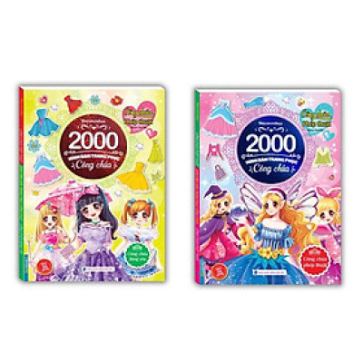 Sách - Combo 2 cuốn 2000 hình dán trang phục công chúa ( đáng yêu + phép thuật )