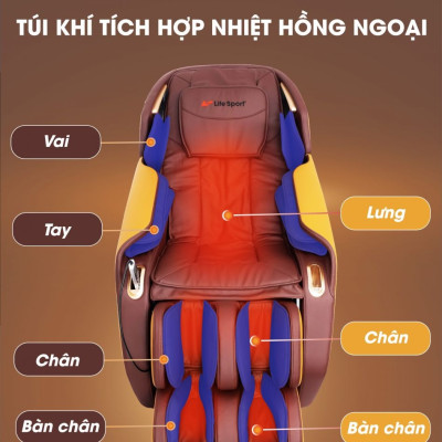Ghế Massage Toàn Thân Lifesport LS-911, Ghế Massage Với Cảm Biến AI Dò Quét Cơ Thể, Đưa Ra Những Bài Massage Phù Hợp