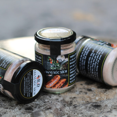 Gia Vị Xúc Xích hũ 200g chính hãng R2D thành phần hữu cơ dùng làm nguyên liệu chế biến xúc xích ngon đúng chất