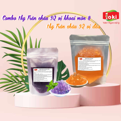 Combo Trân châu 3Q vị đào & Trân châu 3Q vị khoai môn
