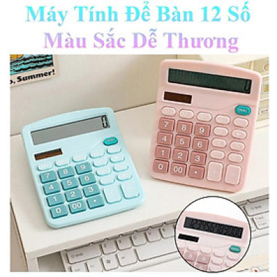 Máy Tính Để Bàn Dễ Thương 12 Số Dùng Pin & Năng Lượng Mặt Trời