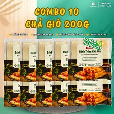 COMBO 10 Bánh tráng chả giò Shammi vuông 22cm 200g (bánh tráng cuốn chả giò,bánh đa nem xuất khẩu)
