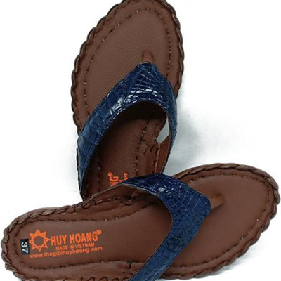 Dép nữ Huy Hoàng da cá sấu màu xanh đậm HT7241