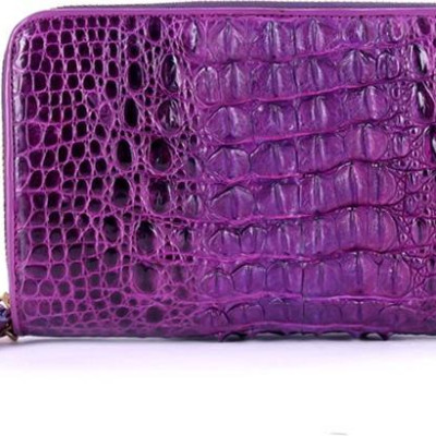 Ví nữ da cá sấu Huy Hoàng nhiều ngăn màu tím HT3274