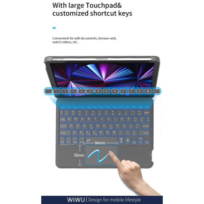 Bao da bàn phím WIWU Combo Touch Keyboard cho iPad A16 Gen 11 2025 , Gen 7/8/9 10.2inch , Gen 10 - Hàng chính hãng