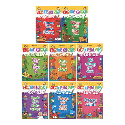 Em Tập Vẽ Và Tô Màu - Túi 8 Cuốn