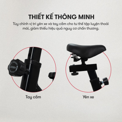 Xe đạp tập KINGSPORT KS-106 khung,  khung sườn chắc chắn, tích hợp đồng hồ đo lường chỉ số, cân nặng phù hợp từ dưới 70kg