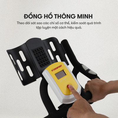 Xe đạp tập KINGSPORT BK-5804 kháng lực từ tính,  tích hợp đồng hồ đo lường chỉ số, cân nặng phù hợp từ dưới 100-110kg