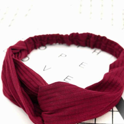 Băng Đô Vải Cài Tóc Thun Màu Đỏ Đô - Mã BD067