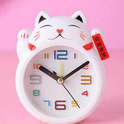 Đồng Hồ Báo Thức Hình Mèo Thần Tài Độc Đáo