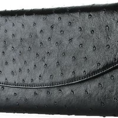 Túi xách nữ da đà điểu Huy Hoàng đeo chéo màu đen HT6430