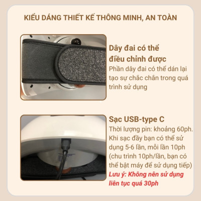 Máy Massage Bụng TQ-109, Máy tan Mỡ Bụng, Đai Massage tan Mỡ Bụng Tích Hợp Xoay Đá Nóng Kết hợp Làm Nóng Hồng Ngoại