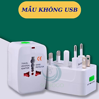  Bộ Chuyển Đổi Ổ Cắm Đa Năng Du Lịch 4 Trong 1 -Adapter Du Lịch Quốc Tế Có USB & Type-C  -Ổ Cắm Điện Đa Chuẩn Quốc Tế Có Bảo Vệ Dòng Điện- Hàng nhập khẩu