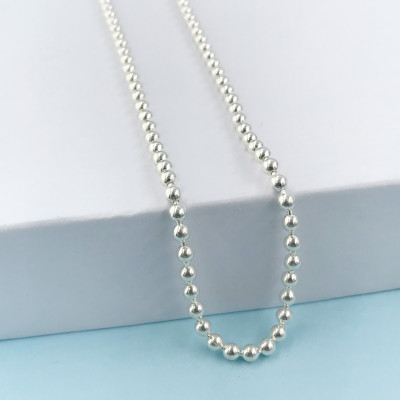 Dây Chuyền Vòng Cổ Bạc Ta Nguyên Chất S99 Bi Trơn Bền Đẹp Không Xi Mạ Bạc Hiểu Minh DTE060