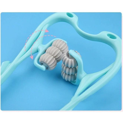 Dụng Cụ Massage Cột Sống Cổ Vai Cầm Tay 6 Con Lăn, Mát Xa Cổ Vai Gáy Máy Massage