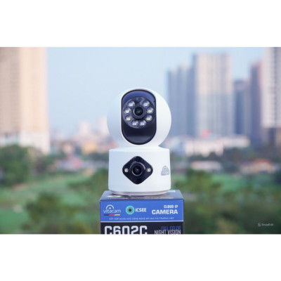 Camera Wifi Vitacam 2 mắt trong nhà C602C-6M Camera kép 2 mắt, góc nhìn rộng, đàm thoại 2 chiều - HÀNG CHÍNH HÃNG