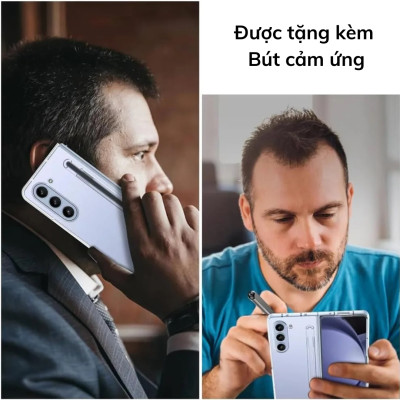 Ốp lưng trong suốt siêu mỏng chống ố vàng cho Samsung Galaxy Z Fold 7 5G Likgus Penone bảo vệ 360 độ màn phụ và mặt lưng (Tặng bút cảm ứng) - Hàng nhập khẩu