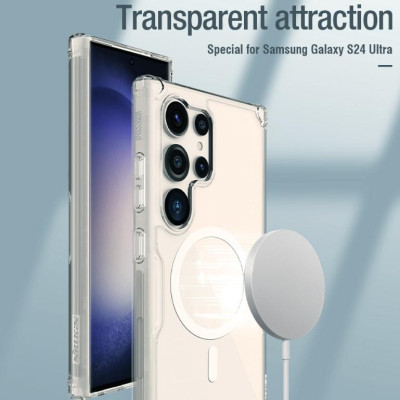 ỐP LƯNG cho Samsung Galaxy S25 ULTRA / S24 Ultra NILLKIN NATURE TPU PRO hỗ trợ sạc không dây - Lưng kính trong PC + Viền nhựa dẻo TPU - Hàng chính hãng